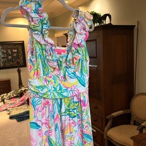 Lily Pulitzer. Ruffle collar Maxi dress. Medium